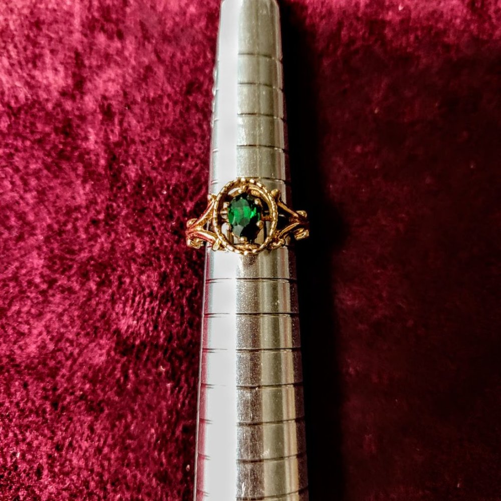 14K Gold Ring with Emerald  - 50% Discount + Free Shipping